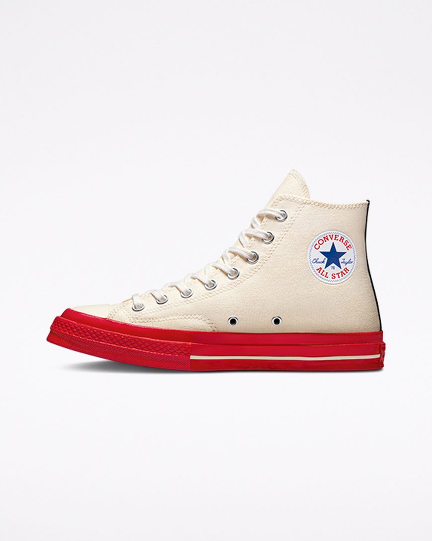 Tenis Converse x Comme des Garçons PLAY Chuck 70 Cano Alto Feminino Vermelhas | PT T078905